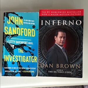 Inferno & The Investigator – 2 Thriller Books – English – Good Condition